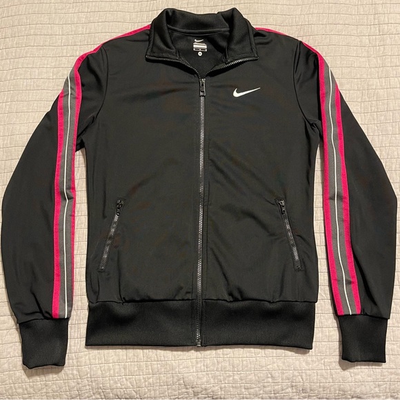Nike Jackets & Blazers - Nike Women's Sportswear Track Jacket Full Zip Black W/Pink Stripe 613658-010 Med